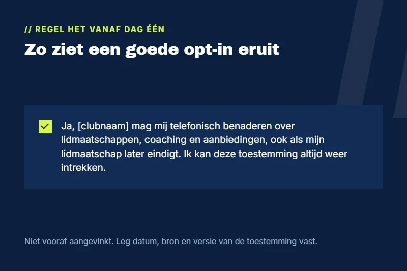 OPT-IN communicatie fitness telemarketing